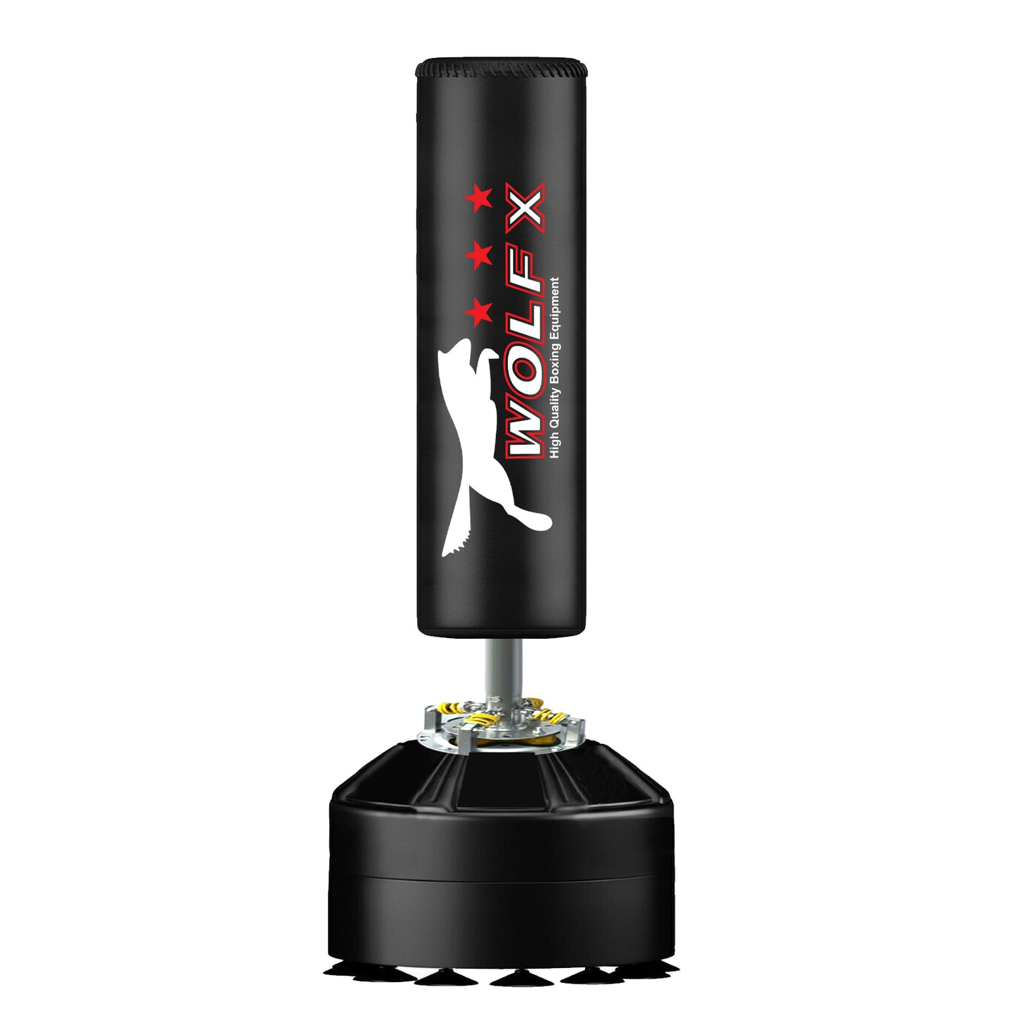 Wolf xAdult Boxing FREE STANDING Punch bag Set Freestanding Bag + Skipping Rope (Black)