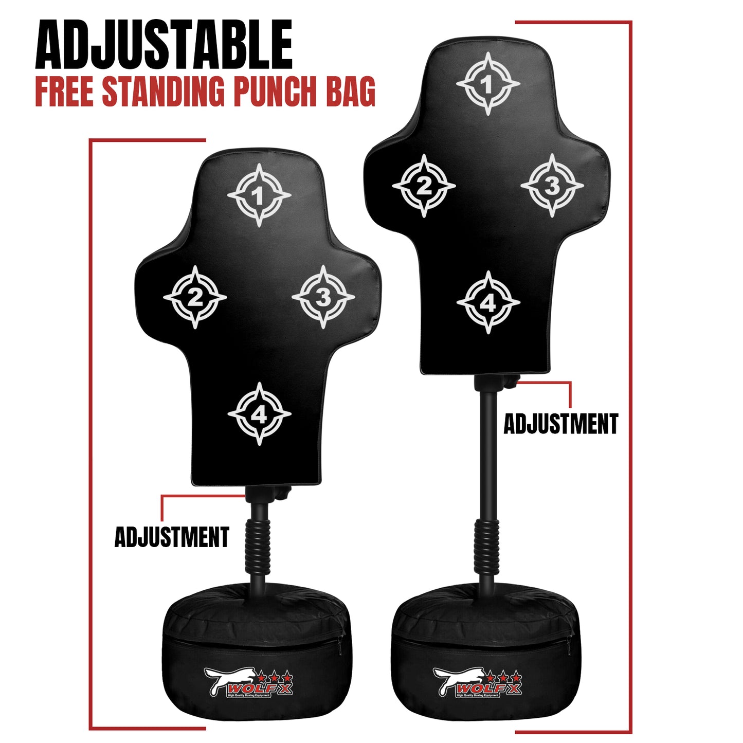 Wolfx Kids Boxing Punch Bag Height Adjustable Gloves Rope