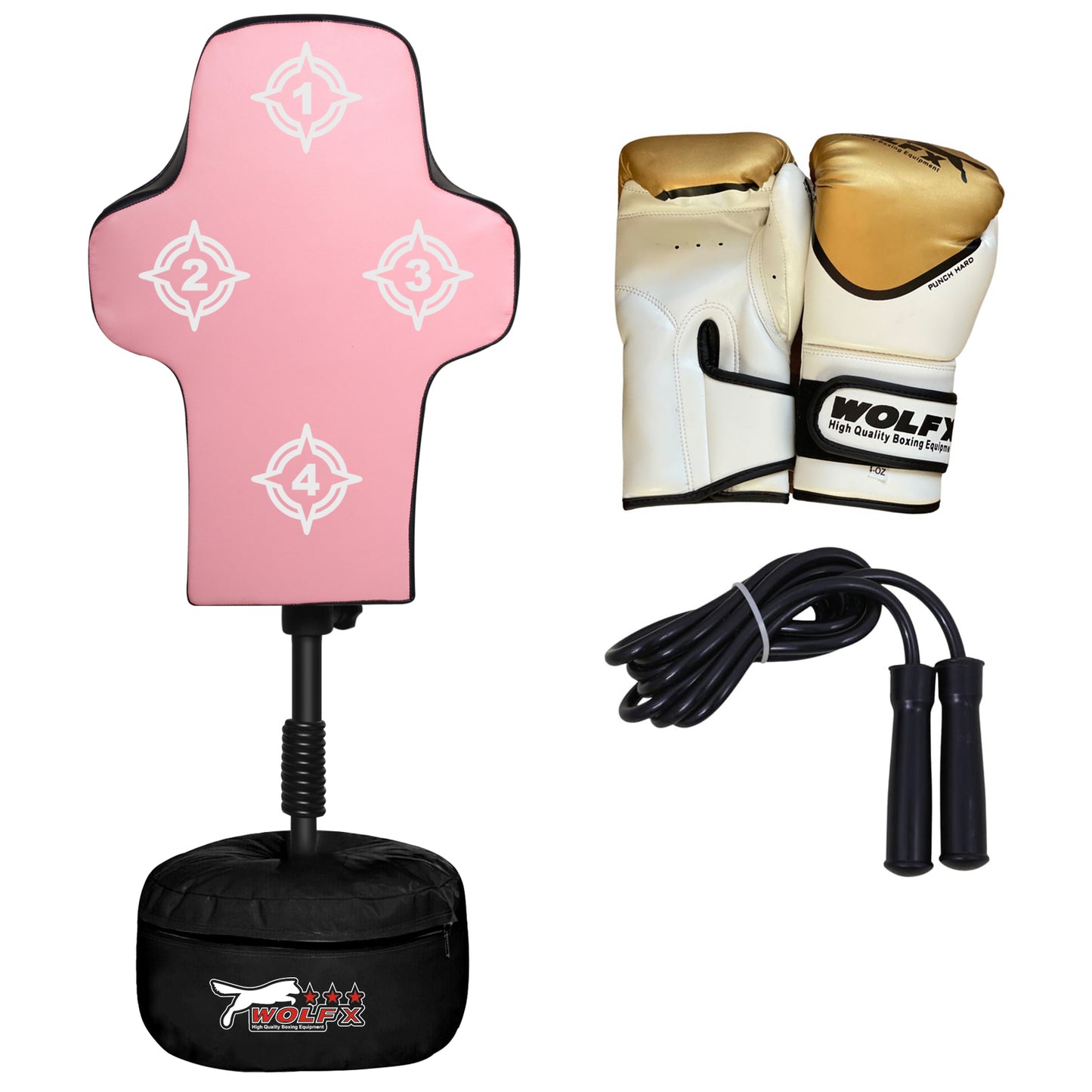 Wolfx Kids Boxing Punch Bag Height Adjustable Gloves Rope