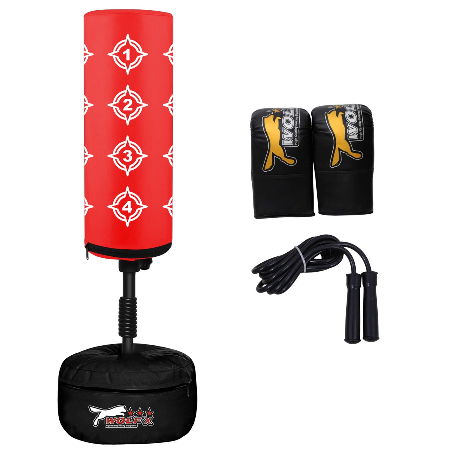 Kids/Junior Boxing FREE STANDING Punch bag Set Freestanding Bag + Gloves , Skipping Rope
