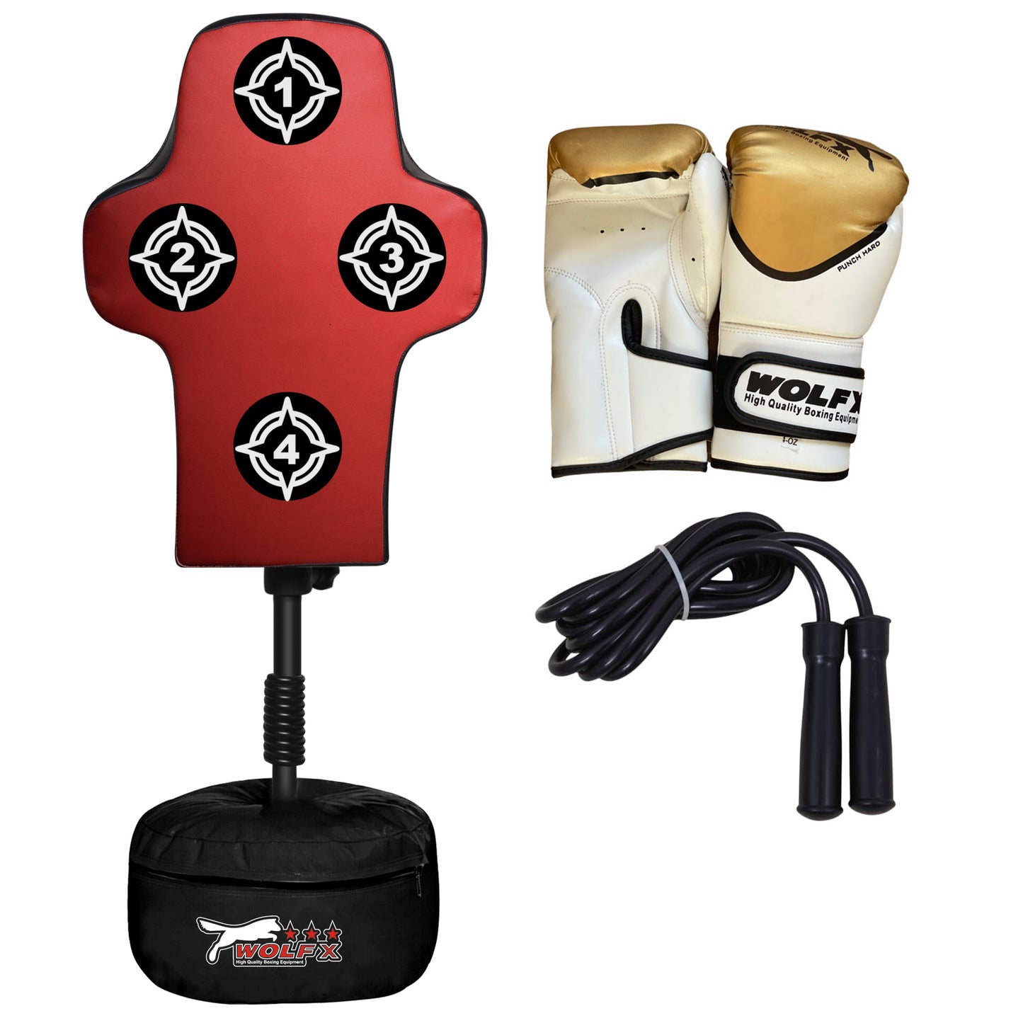 Wolfx Kids Boxing Punch Bag Height Adjustable Gloves Rope
