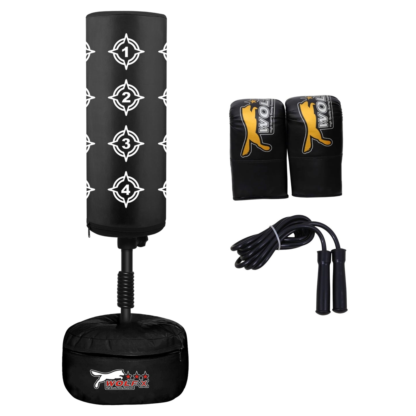 Kids/Junior Boxing FREE STANDING Punch bag Set Freestanding Bag + Gloves , Skipping Rope