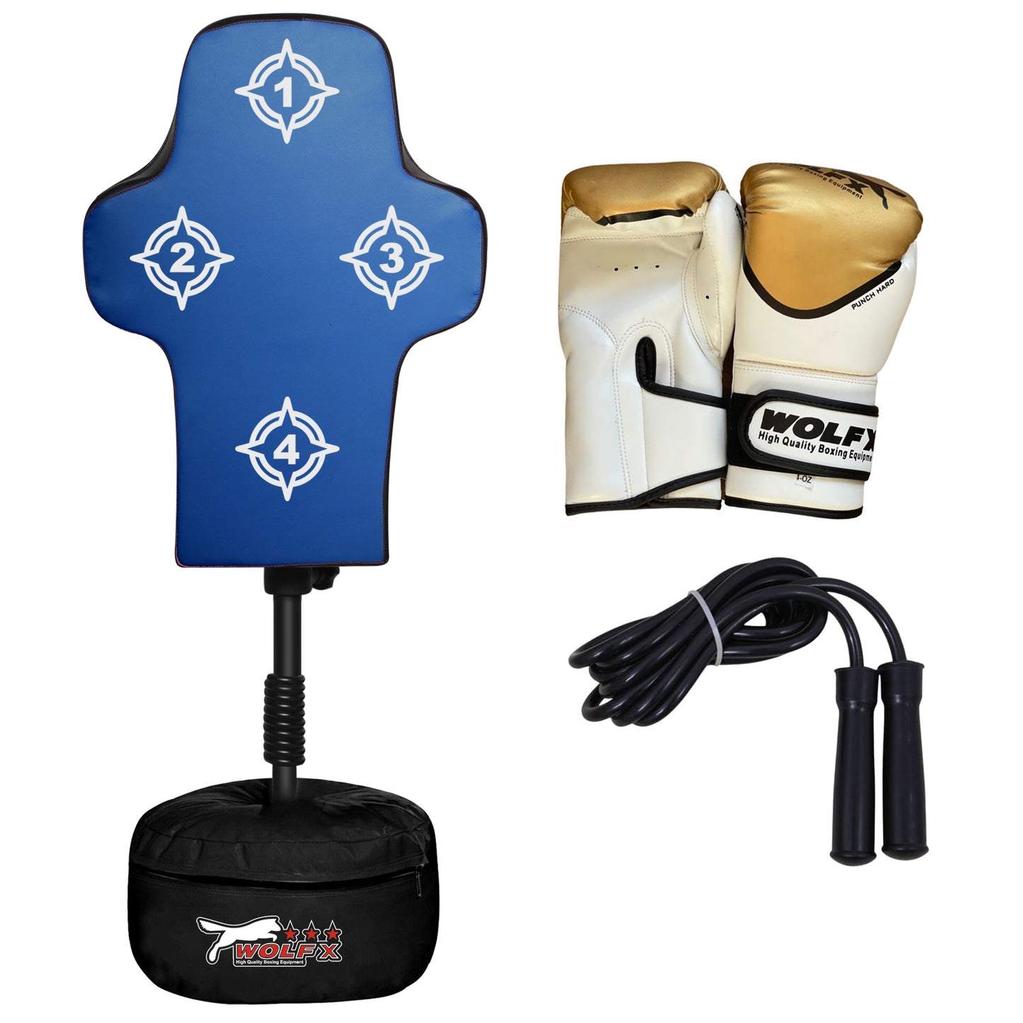 Wolfx Kids Boxing Punch Bag Height Adjustable Gloves Rope