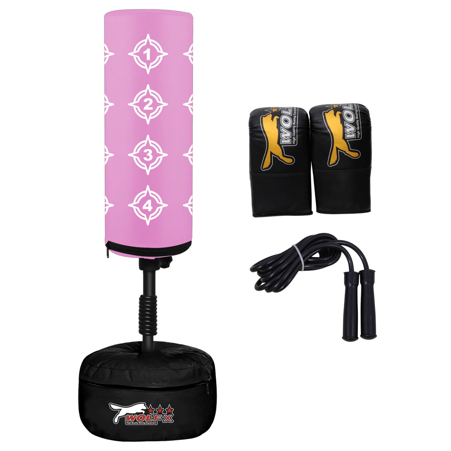Kids/Junior Boxing FREE STANDING Punch bag Set Freestanding Bag + Gloves , Skipping Rope
